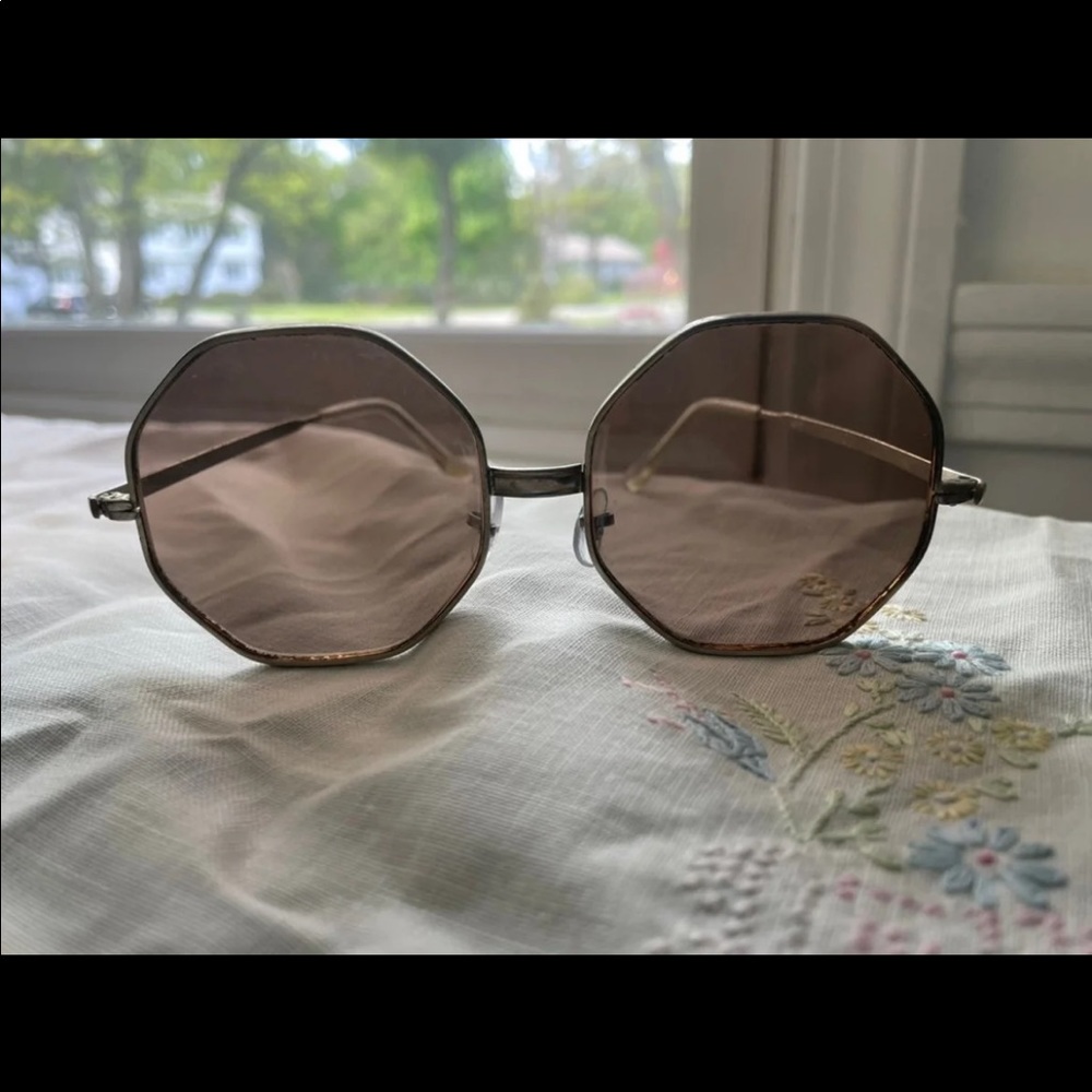 Real glass vintage octagon sunglasses